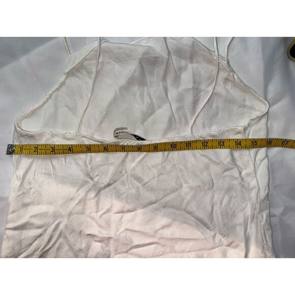 Alice + Olivia white Jacquard style drape camisole Cupro viscose blend small - Picture 6 of 8